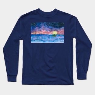 Roiling Waves by the Sea at Sunset Long Sleeve T-Shirt